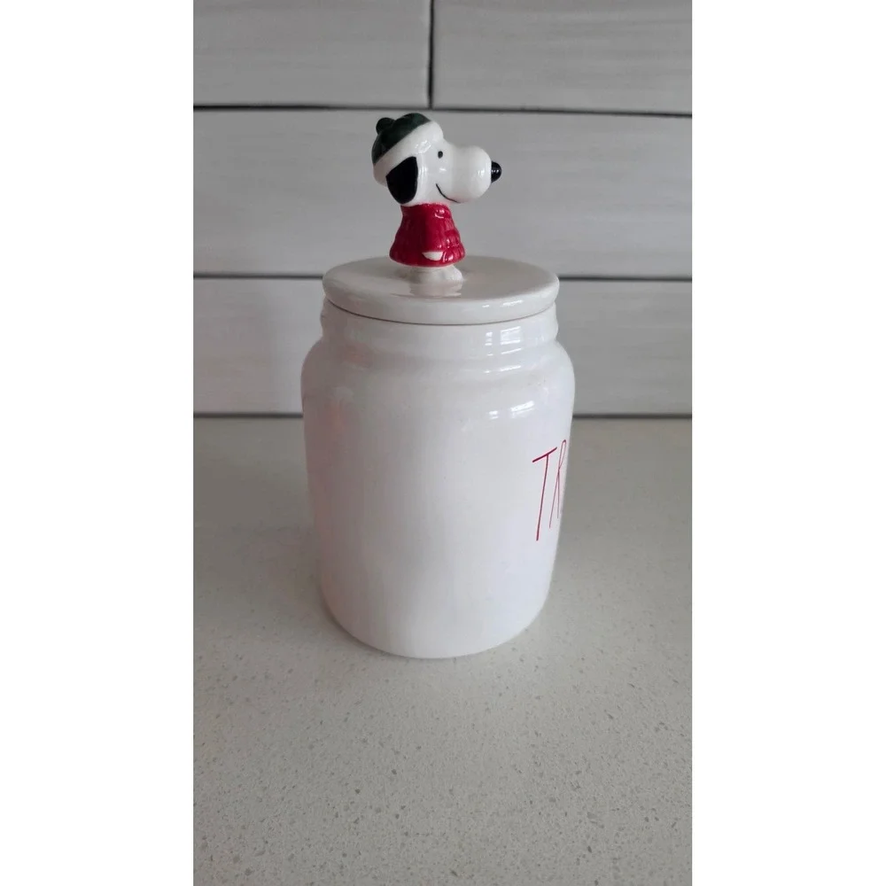 Snoopy Pet Treat Jar Puppy Cookie Canister RAE DUNN 8